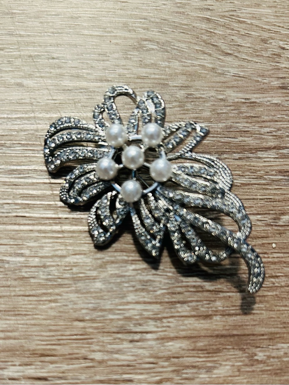 Silver and Pearl Brooch